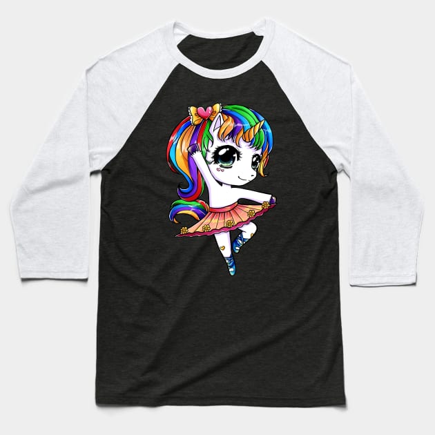 Cute Magical Unicorn Ballet Dance Gift For Ballerina Baseball T-Shirt by HCMGift